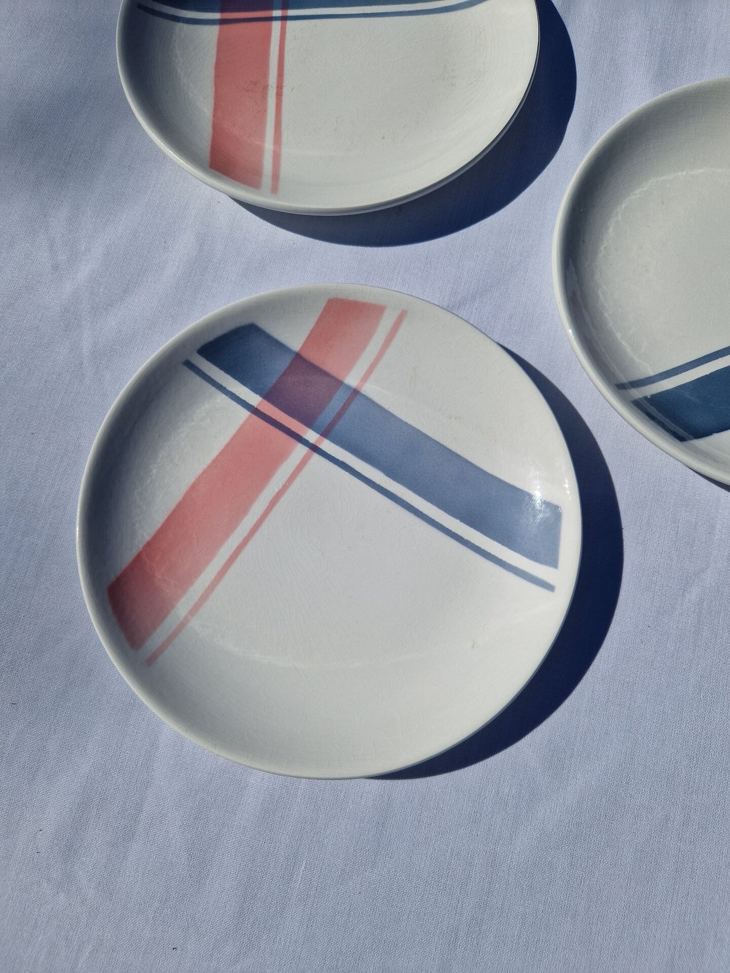 Lot De 5 Assiettes À Dessert Motif Nappe