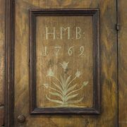 Painted folk art bridal cupboard 1769
