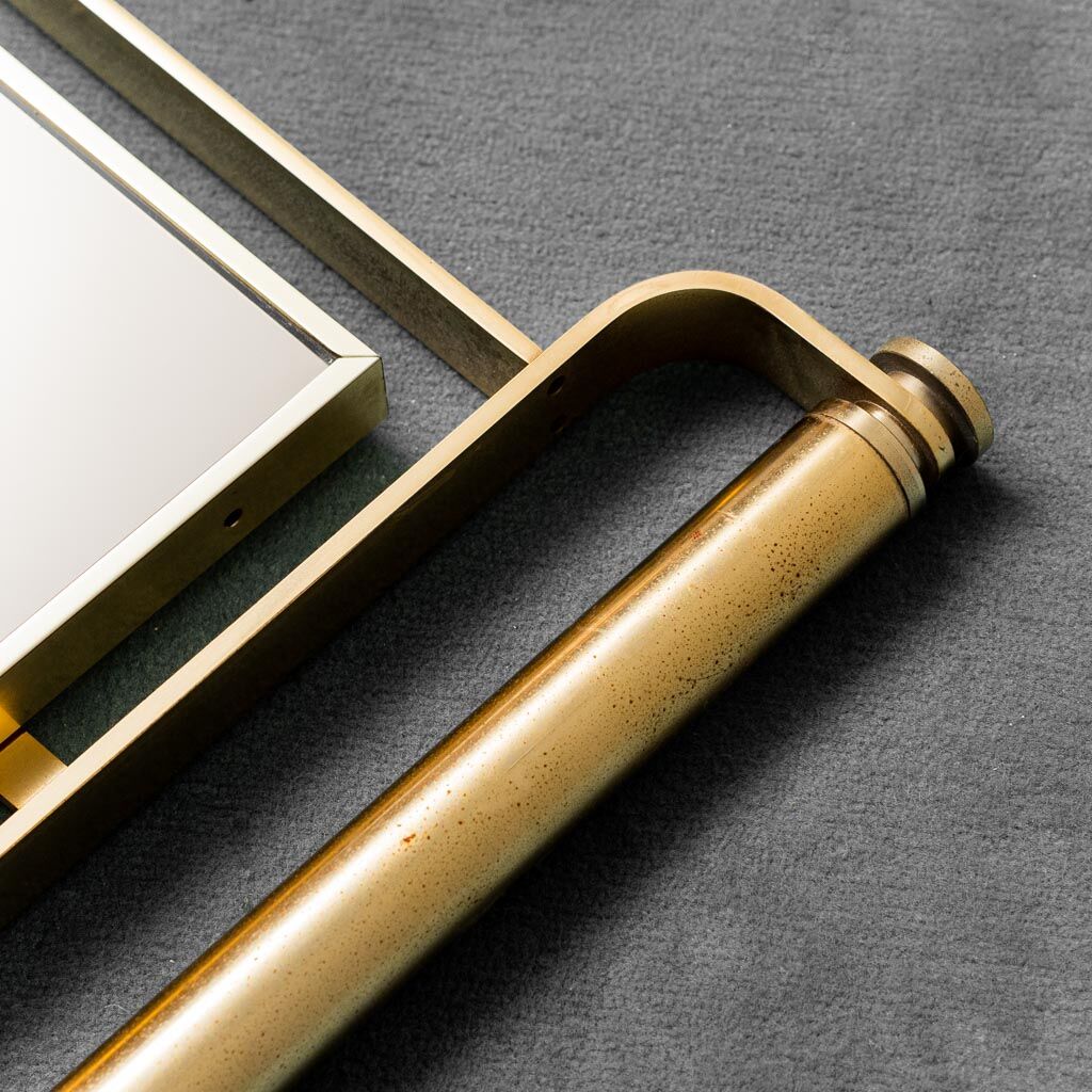 Wall mirror smoked glass brass metal vintage modern