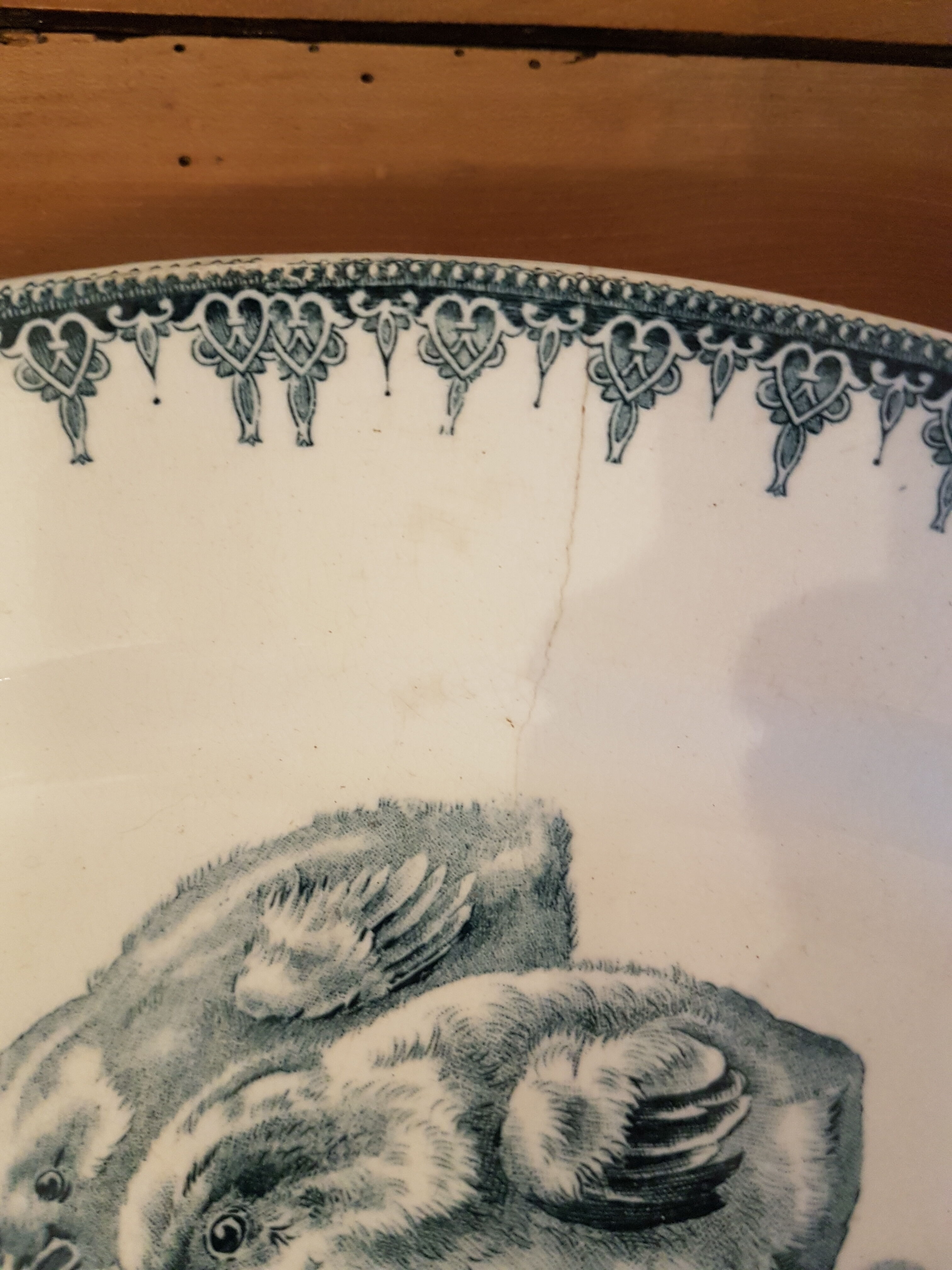 Compotier set and oval flat Iron Earth