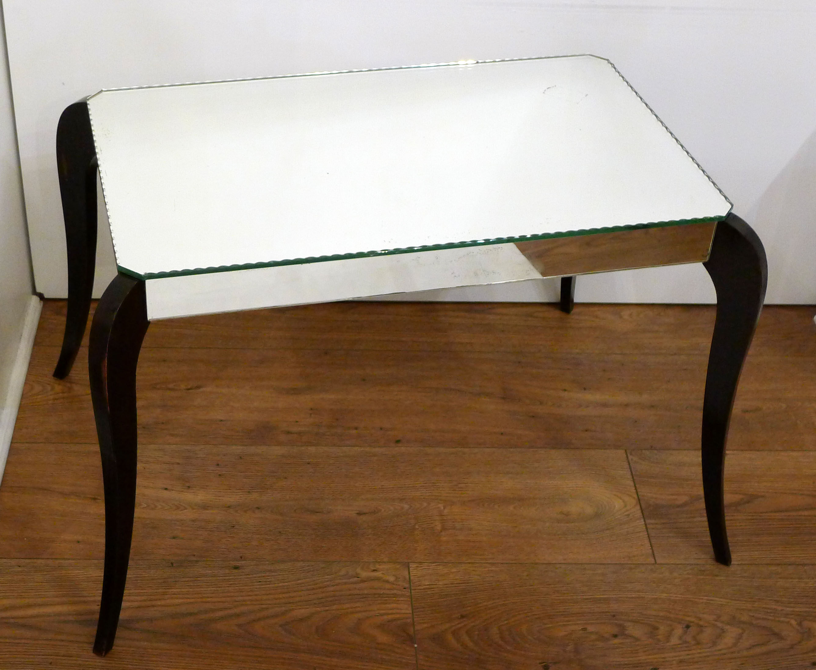 Mirror Art Deco coffee table - curved feet
