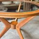 Table basse, d'appoint en bois et verre ⌀ 61 cm