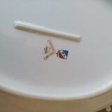 Diamond dish in Limoges porcelain decoration gallant scene