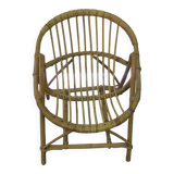 Children's rattan/bamboo shell armchair