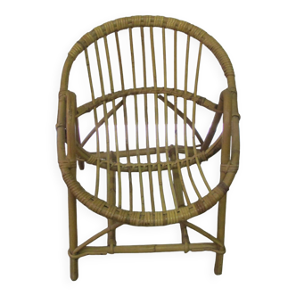 Children's rattan/bamboo shell armchair