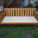Pine sofa 3 places seventies