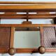 Wooden wall coat rack, 4 hooks, Art Deco style, 71 cm
