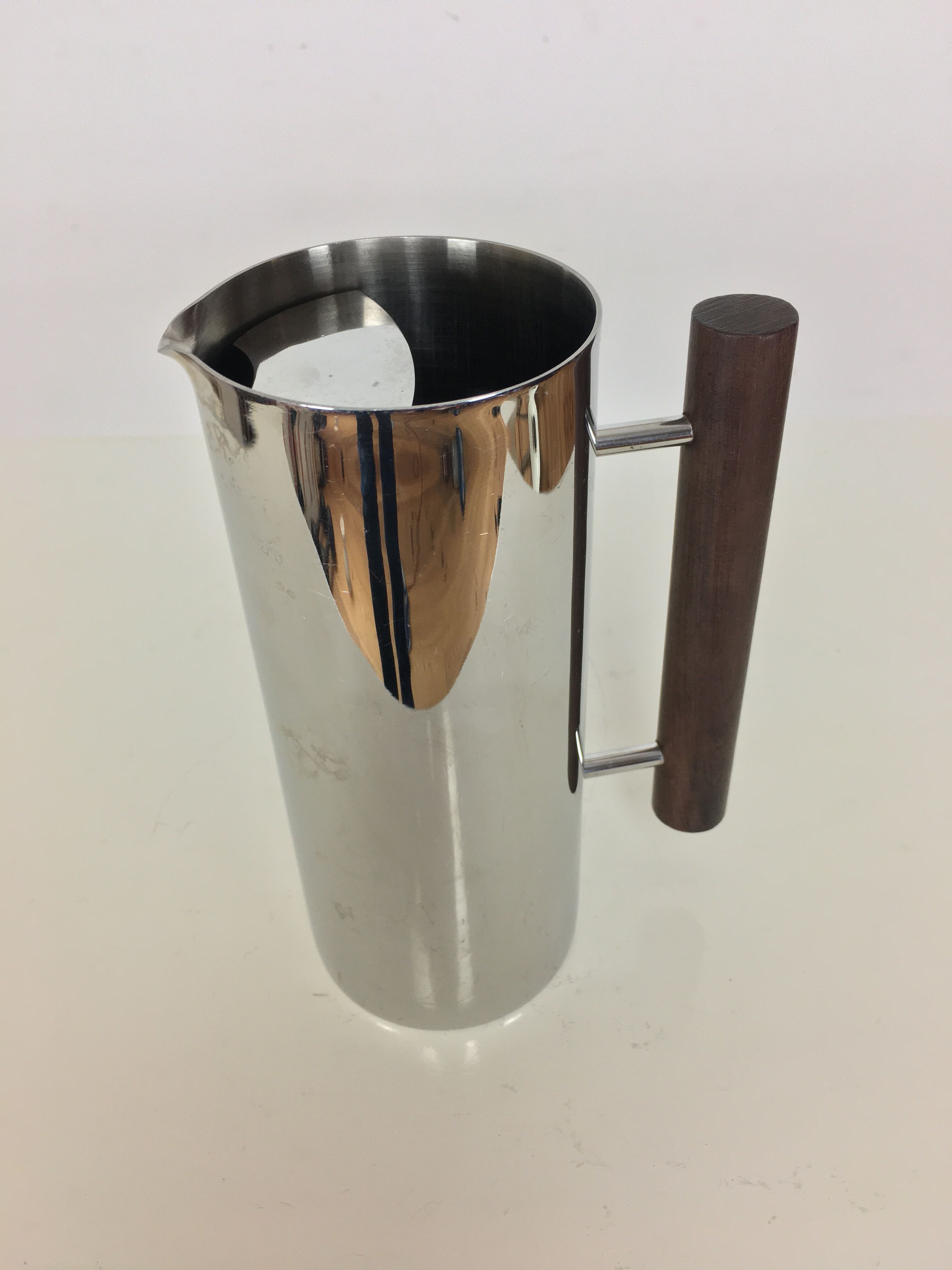Scandinavian pitcher by Guy Degrenne, stainless steel and wood