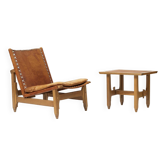 Chaise basse et table d'appoint par Werner Biermann pour Arte Sano, 1960