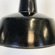 Black enamel industrial factory pendant lamp, 1930s