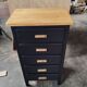5-drawer chest of drawers with compass feet