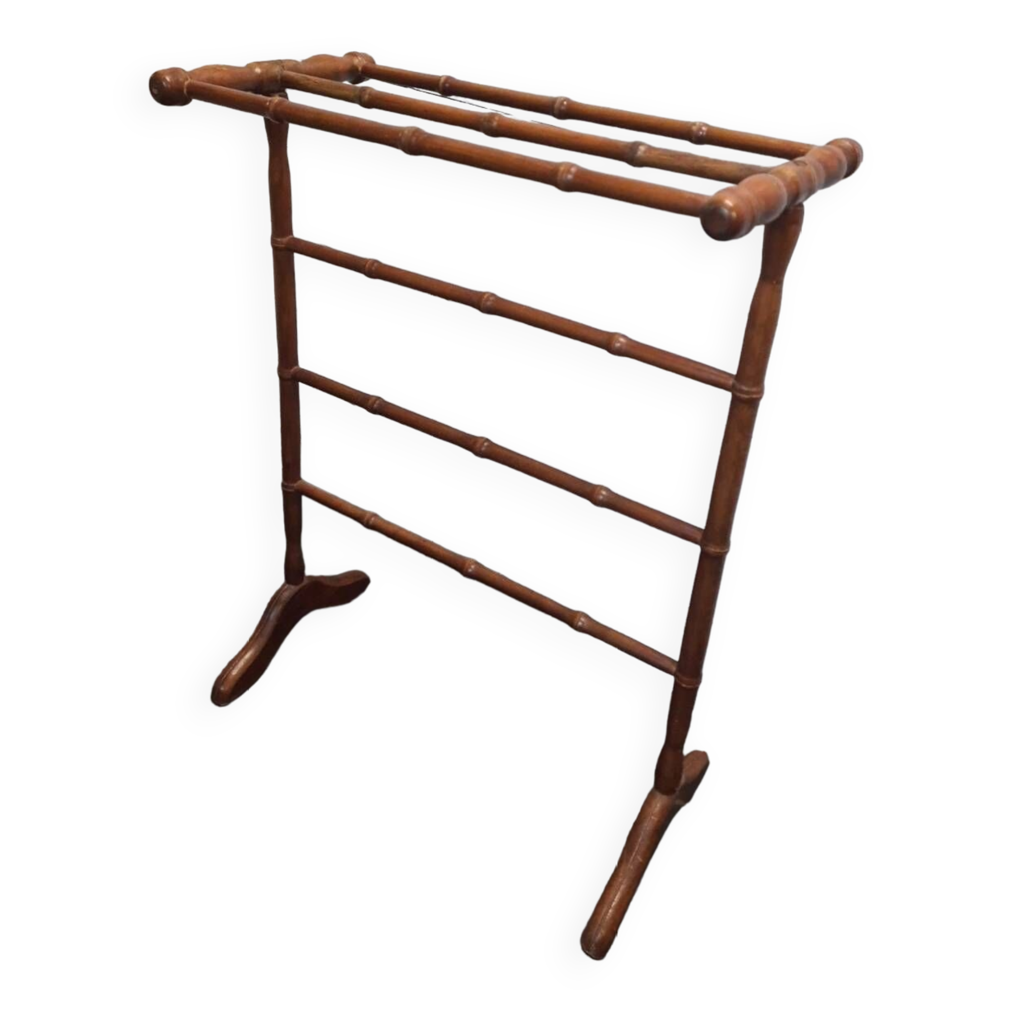 Bamboo style wooden towel holder