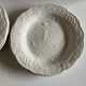 Set of 5 English earthenware plates by Burleigh Davenport with raised leaf design.