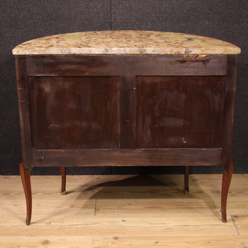 French Louis XVI Style Half-Moon Commode