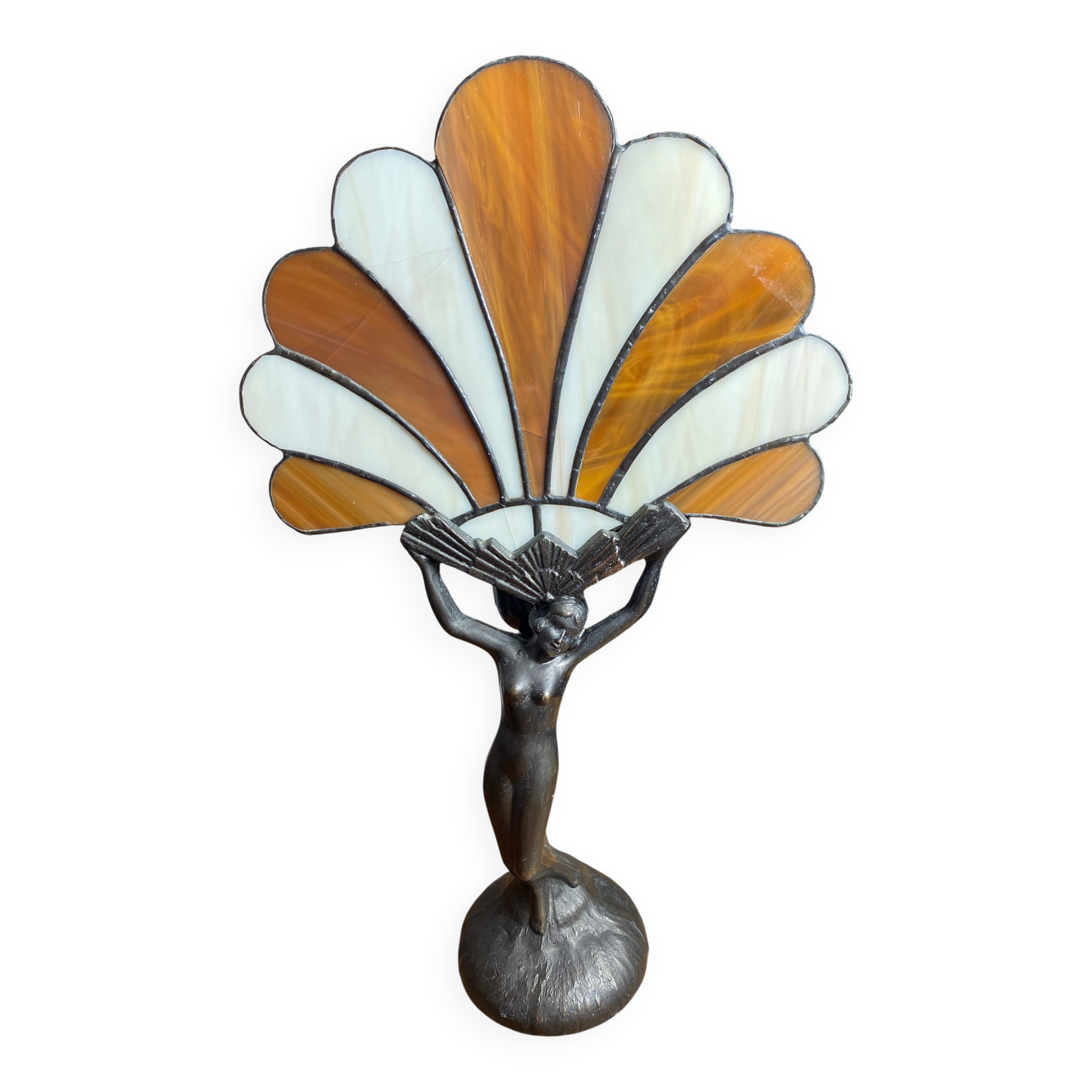 Glass fan lamp