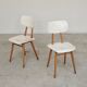 Pair of TON bystrice chairs, Thonet, white, Eastern Europe 1960.