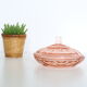Pretty empty pink glass pocket, molded glass
