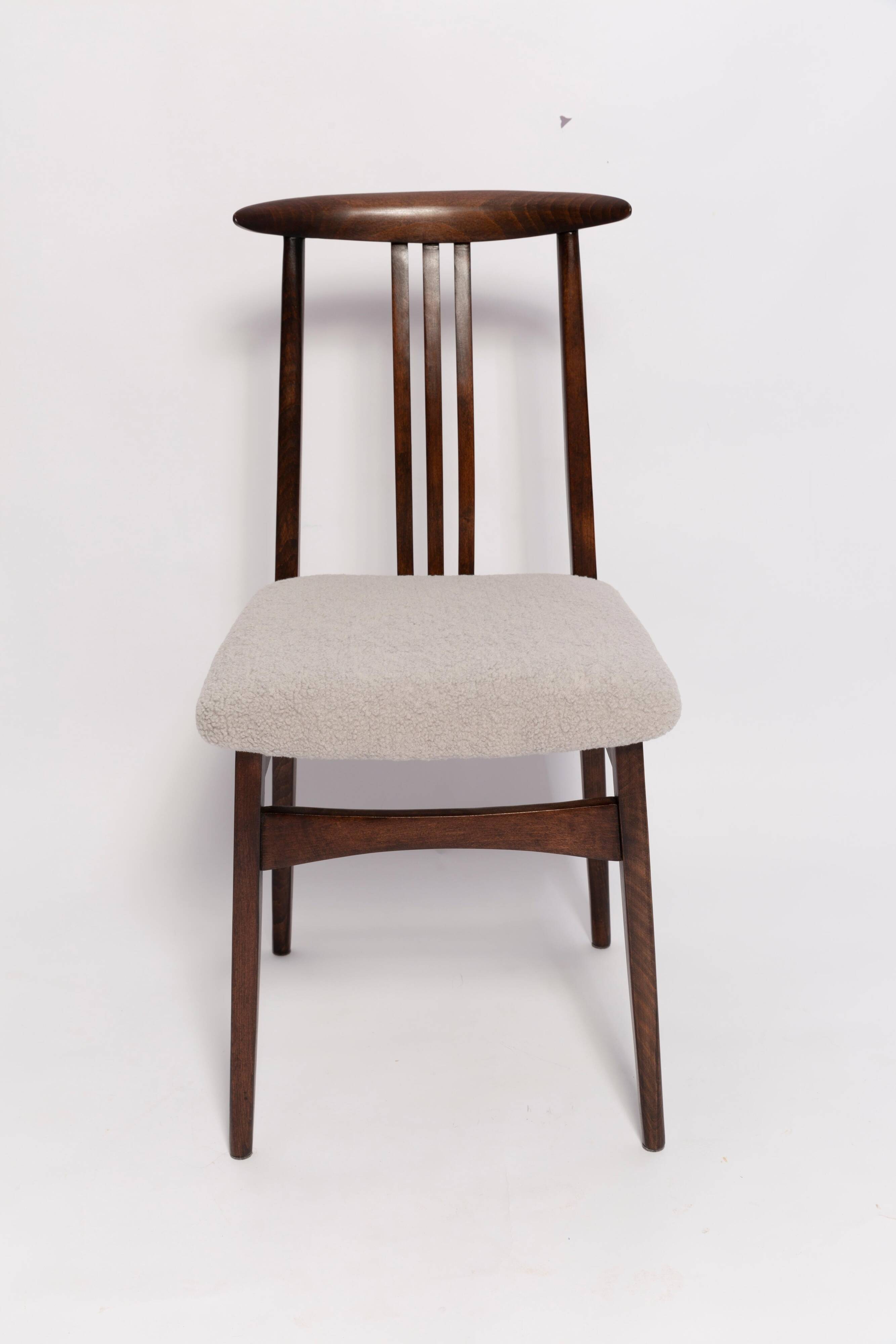 Mid-Century Chair in Boucle and Beech by M. Zielinski, Europe, 1960s
