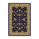 Classic Navy Blue and Gold Rug with a Refined Floral Design