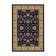 Classic Navy Blue and Gold Rug with a Refined Floral Design