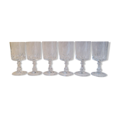6 glasses of Arques crystal wine
