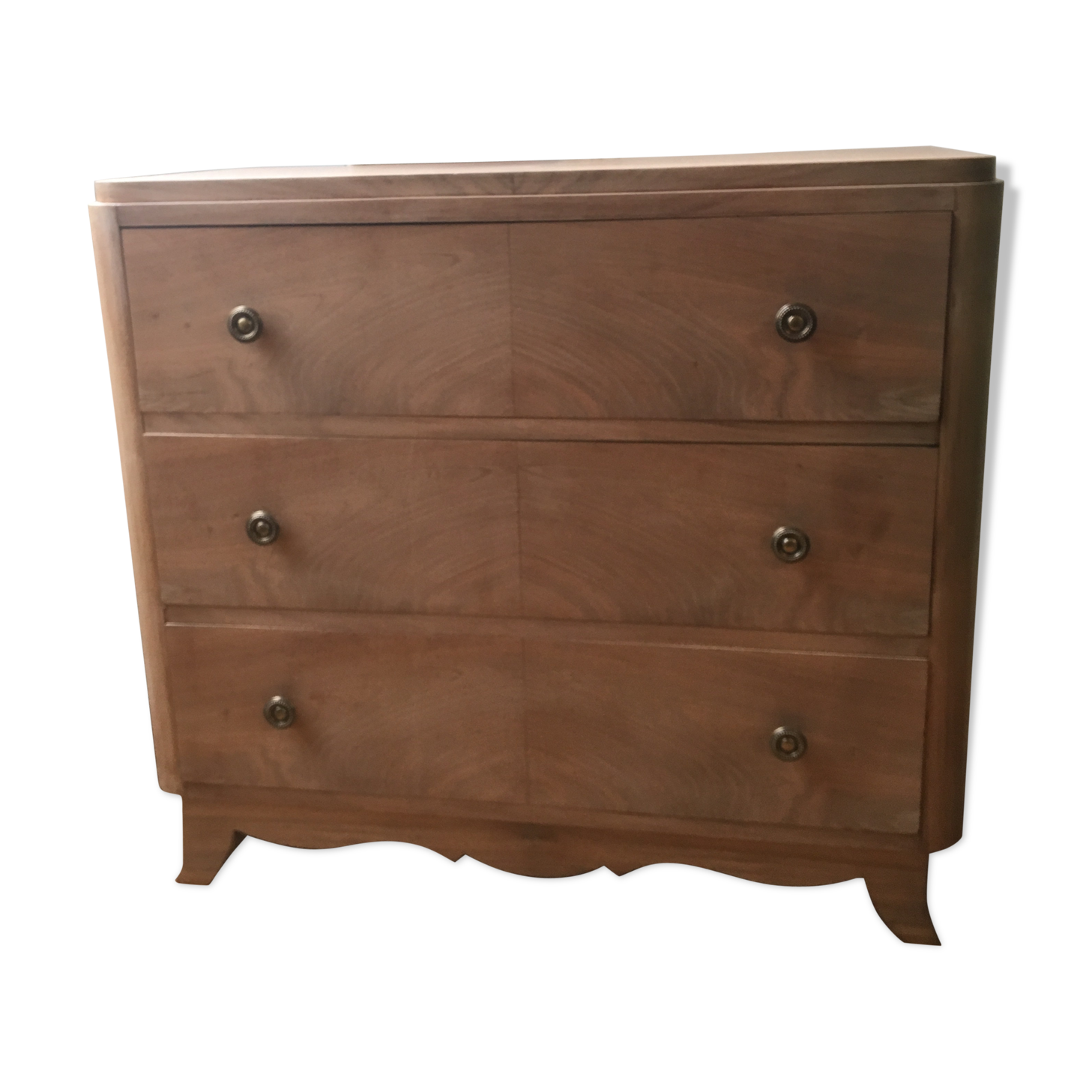 Walnut veneer chest of drawers 1930s