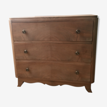 Walnut veneer chest of drawers 1930s