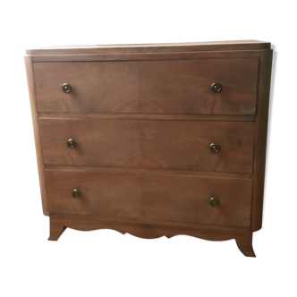 Walnut veneer chest of drawers 1930s