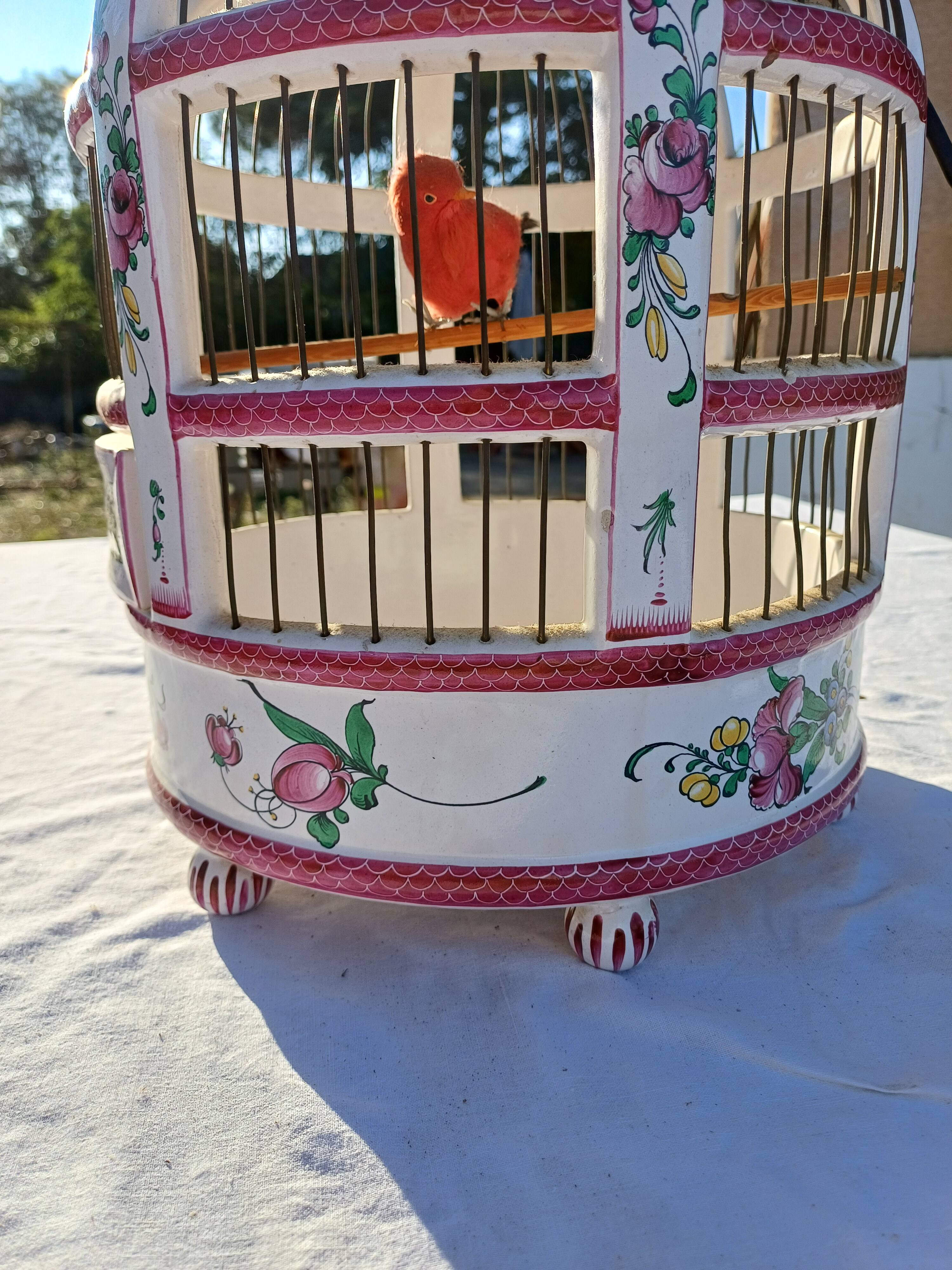 19th century bird cage in Lunéville earthenware