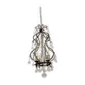 Lustre vintage italien léger avec gouttes de verre de Murano