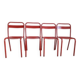 Lot de 4 chaises tolix t1 par xavier pauchard, vintage 1960.
