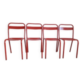 Set of 4 Tolix T1 chairs by Xavier Pauchard, vintage 1960.