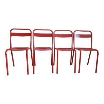 Set of 4 Tolix T1 chairs by Xavier Pauchard, vintage 1960.