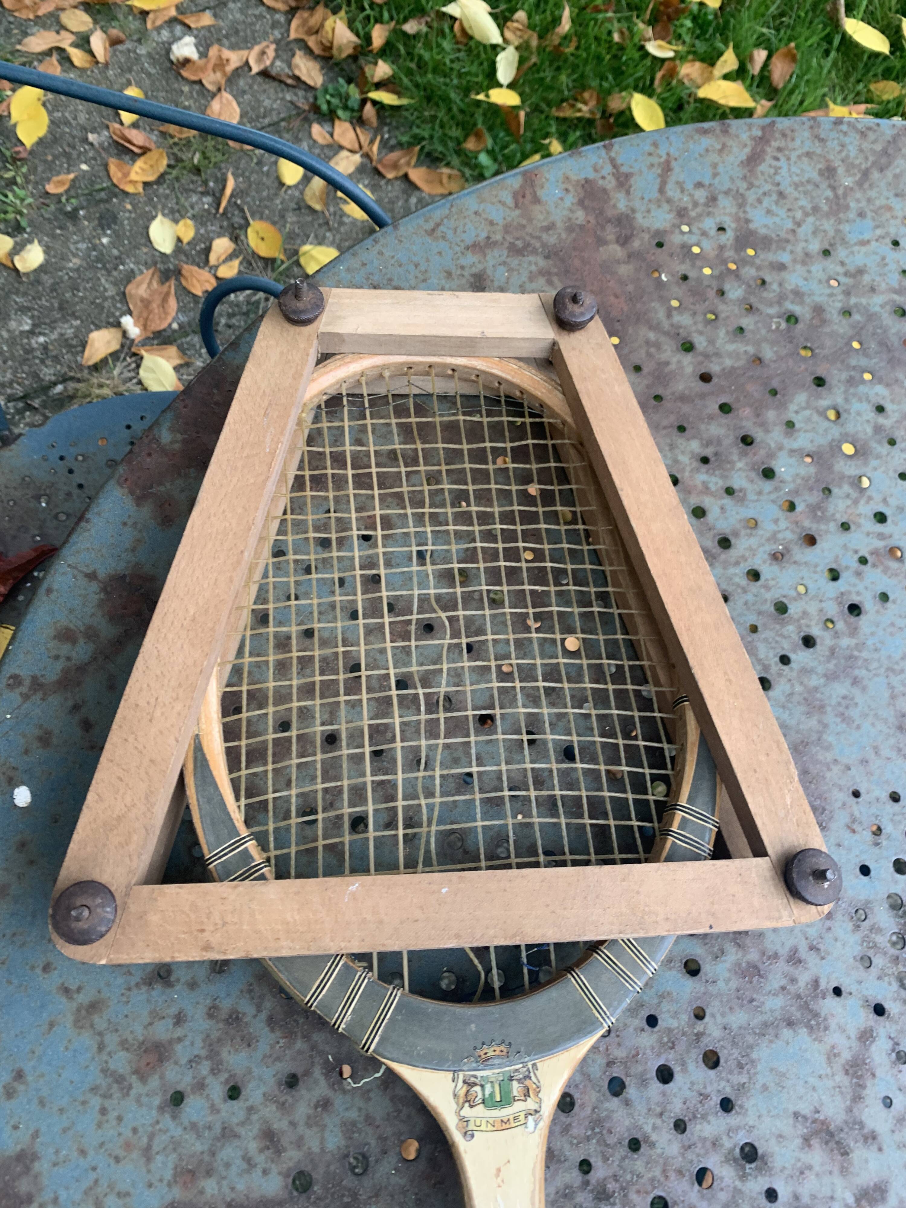 Tunmer special wooden tennis racket, vintage and collector wooden frame screen protector