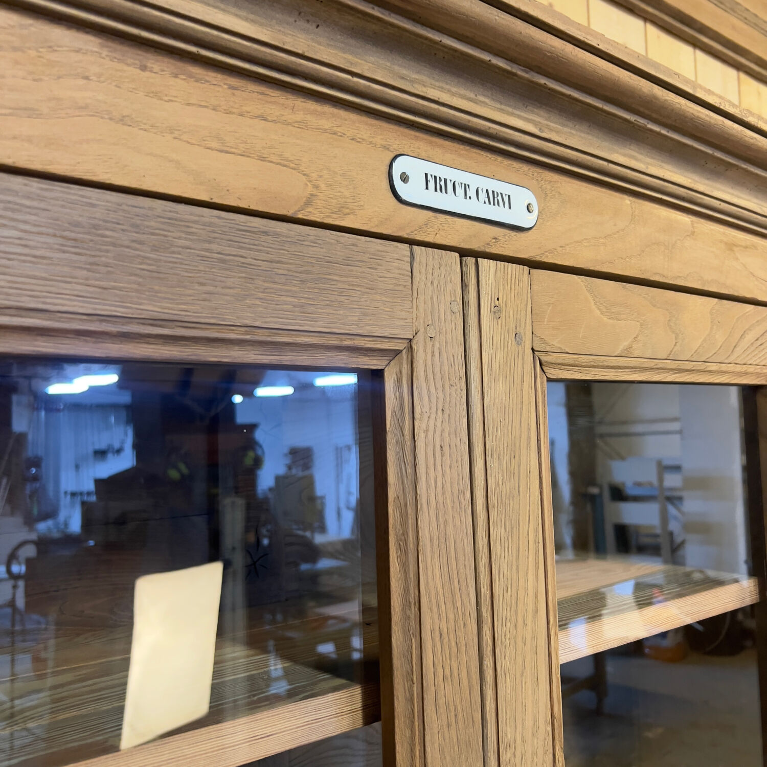 Two-part buffet in raw oak