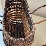 Asian rattan basket with lid 23×18 cm