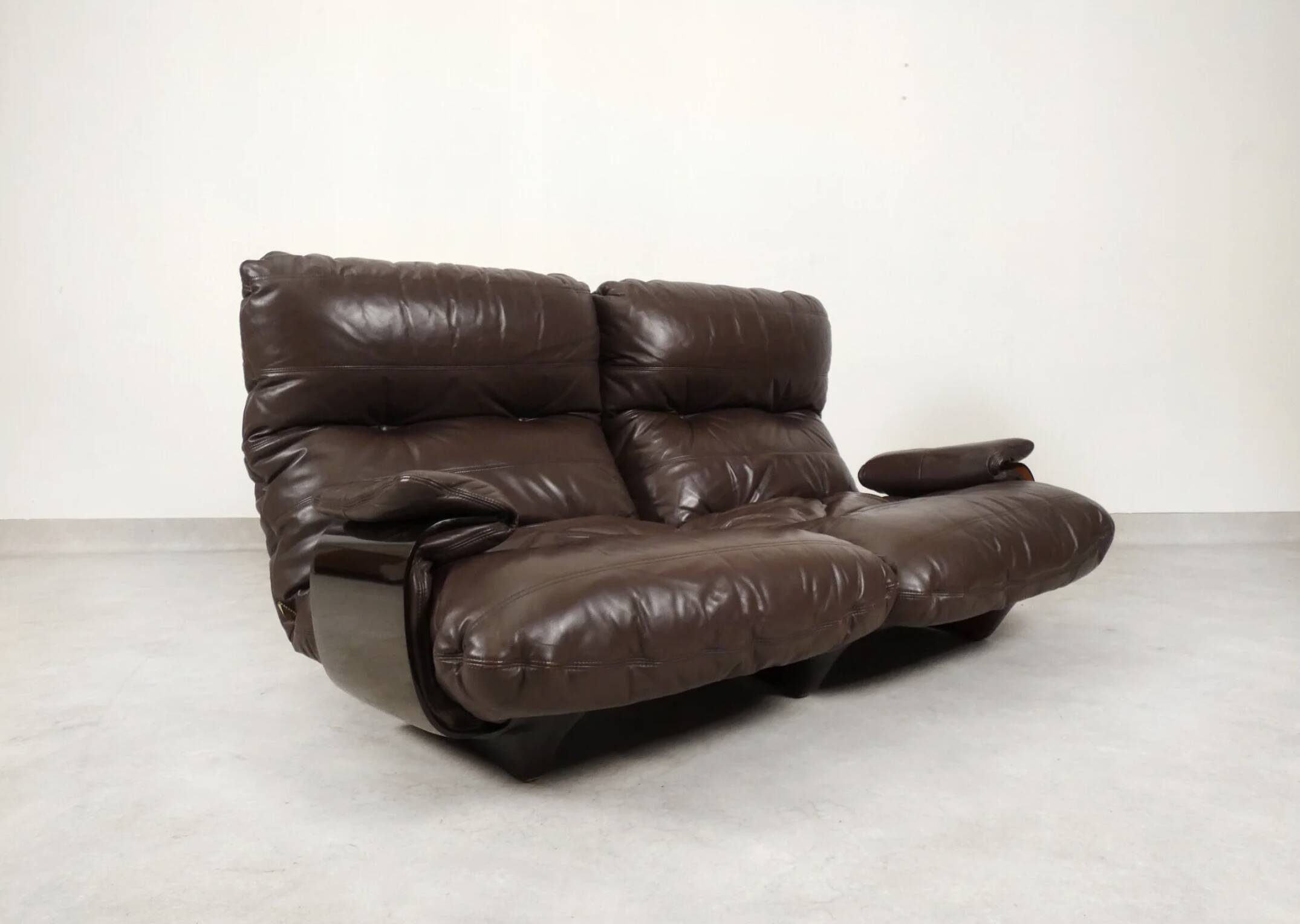 Ligne Roset Marsala - Canapé 2 places - Cuir marron