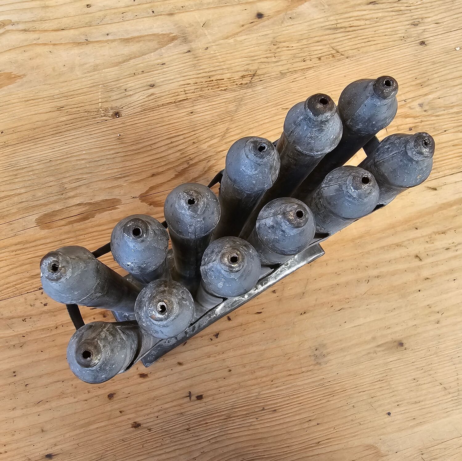 Old sheet metal candle mold