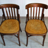 Pair of bistro chairs pattern flowers