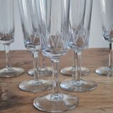 Chiseled crystal champagne flutes