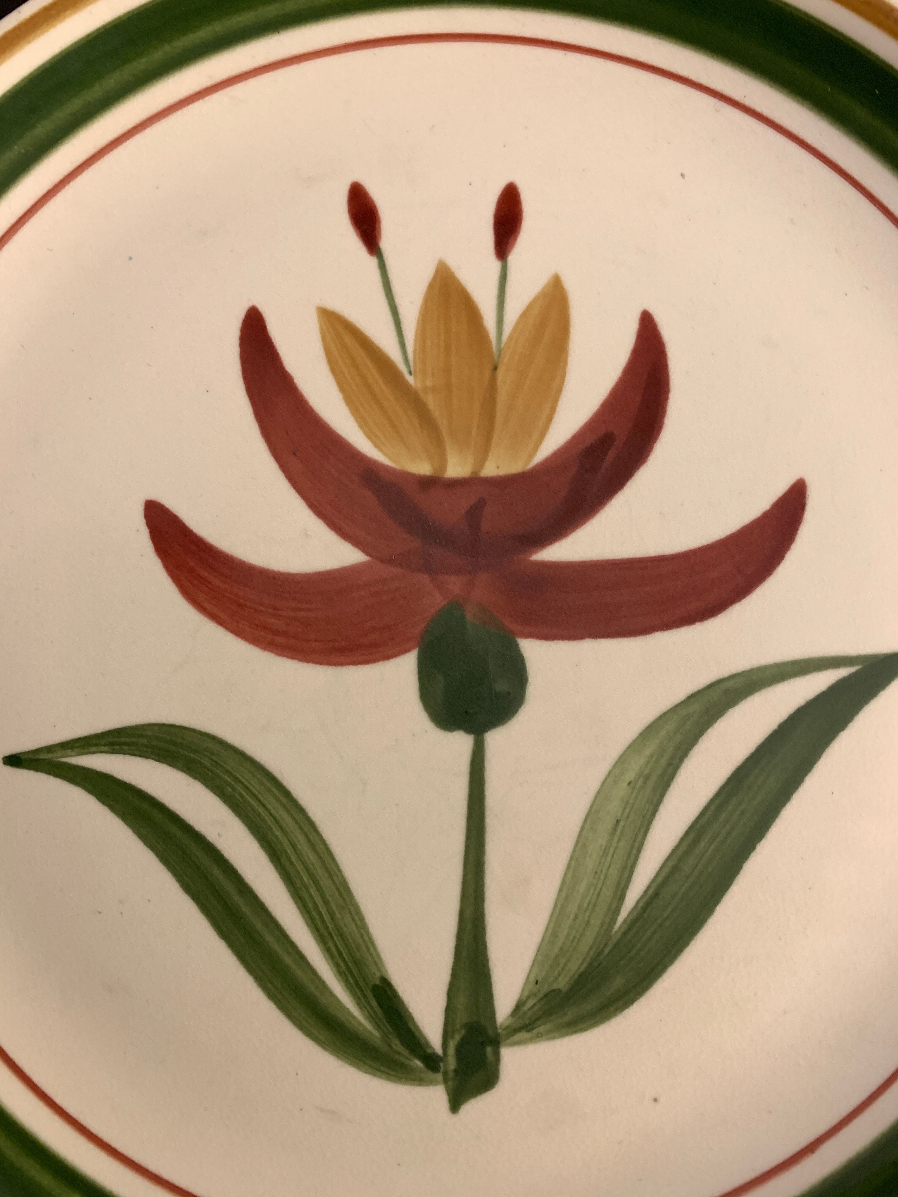 10 Longchamp dessert plates, floral model