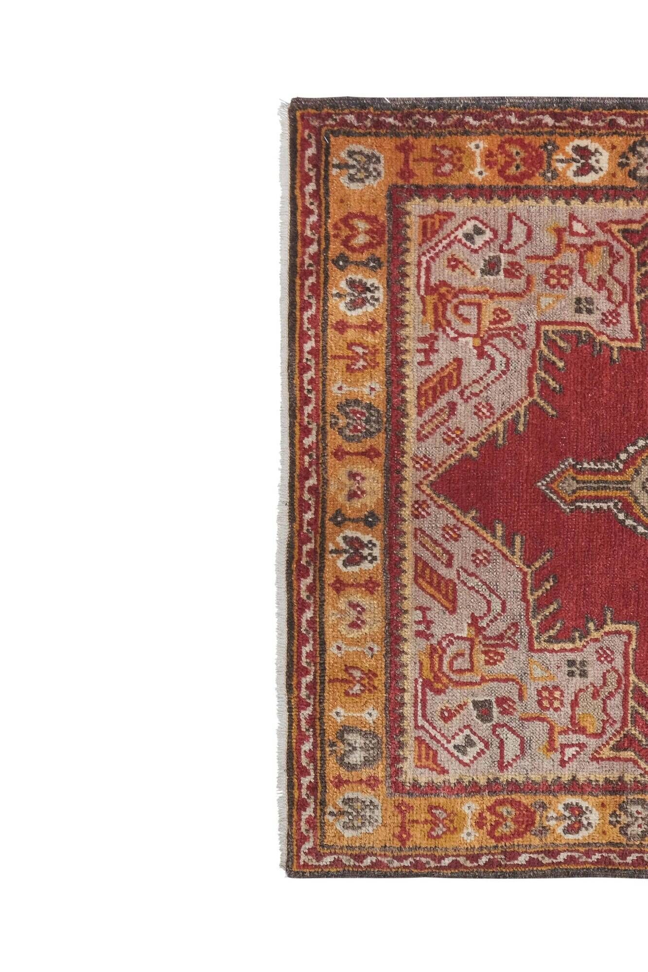 Vintage Turkish rug handmade 92x133 cm