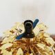 Gilded  italian Hollywood Regency bay leaf table lamp by Sergio Terzani