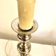 Pair of silver metal candle holder lamp bases