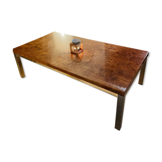 Coffee table - gold metal base with a beautiful patina