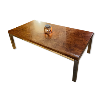 Coffee table - gold metal base with very beautiful patina