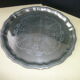 Silver metal serving tray 35.5 cm