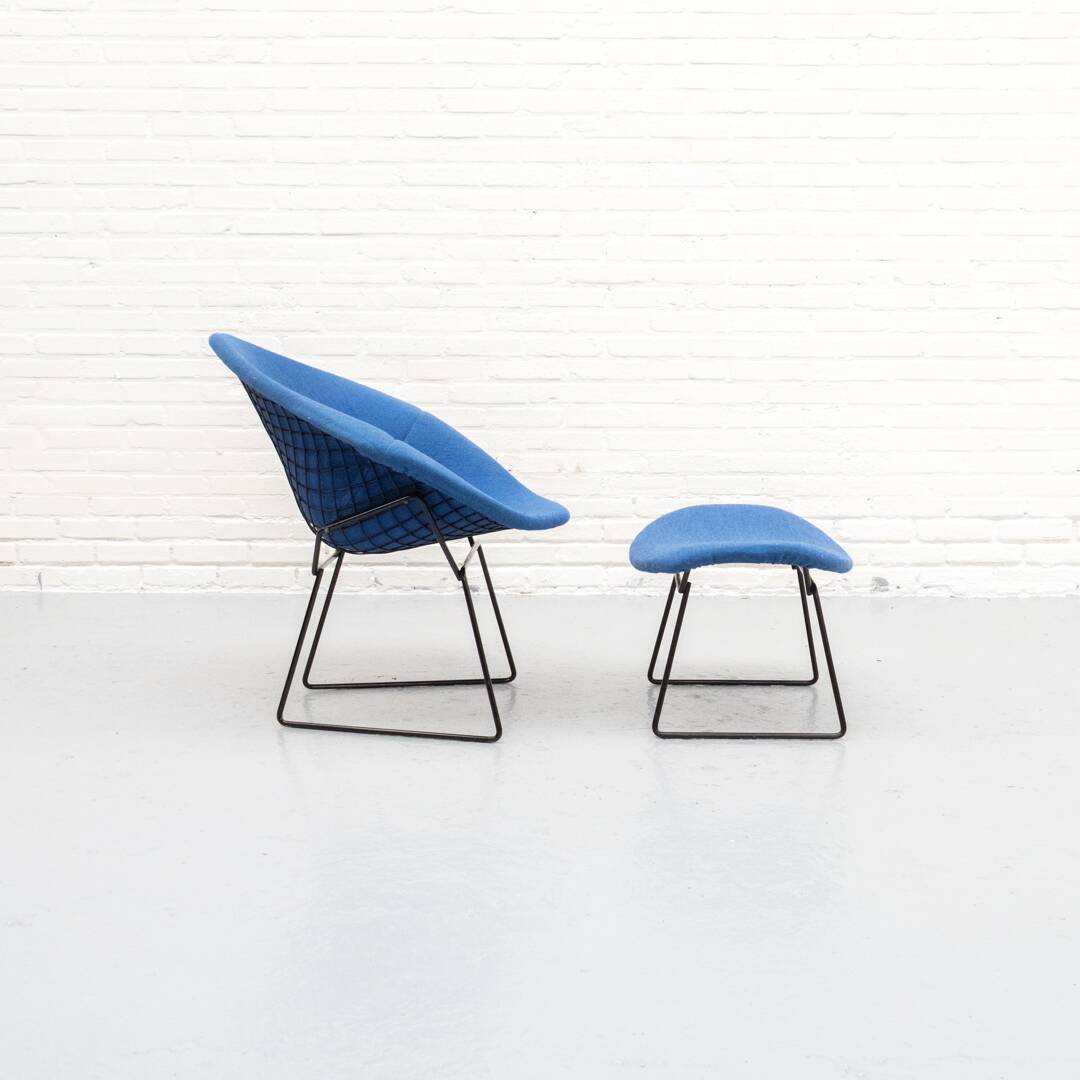 Diamond Armchair & Hocker by Harry Bertoia for Knoll