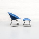 Diamond Armchair & Hocker by Harry Bertoia for Knoll