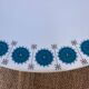 Vintage Thomas Germany flat plates, geometric blue rosette design.